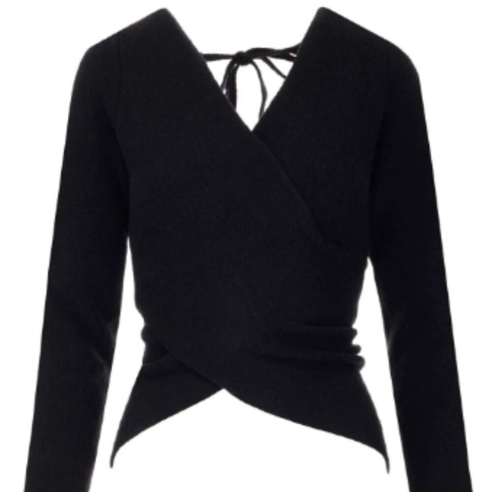 NWT Moncler Womens Black V-Neck Knitted Sweater size XS